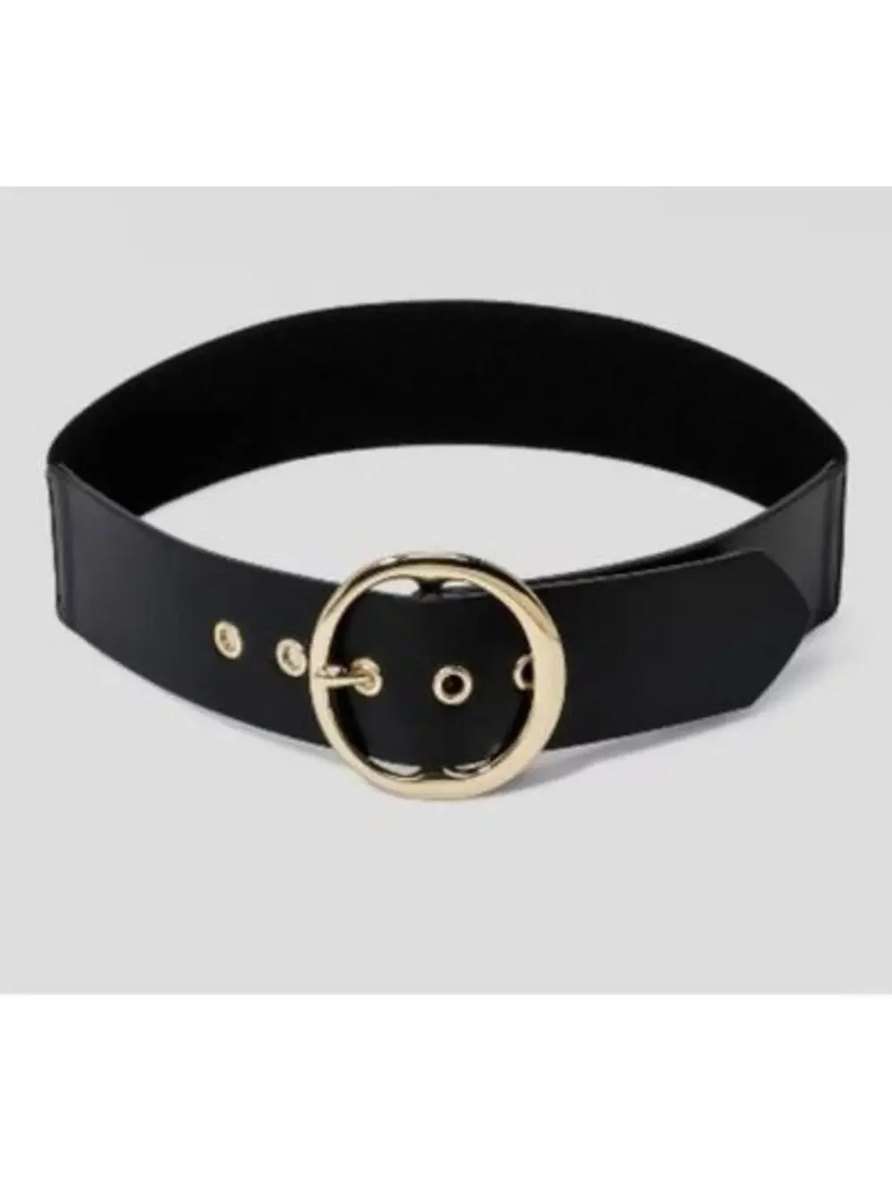 Women's Round Stretch Buckle Belt - Black M